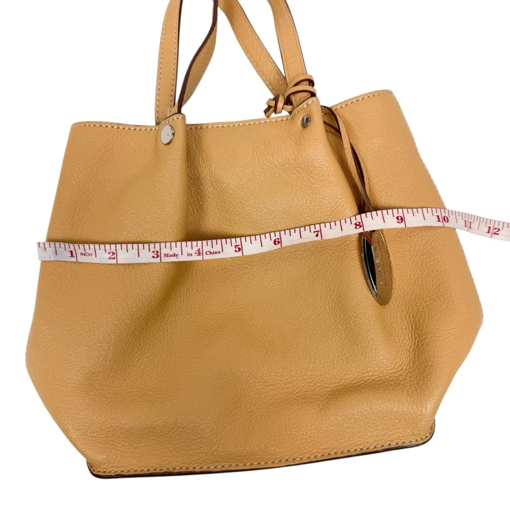Vintage Talbots Tan Leather Small Top Handle Hobo Bag‎ Minimalist Neutral Purse